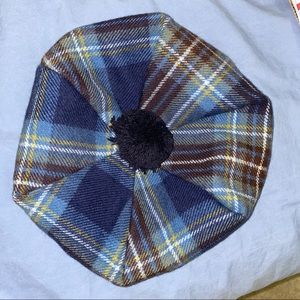 Blue/Green Plaid Beret